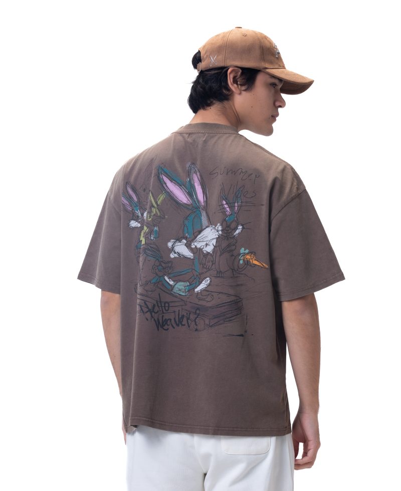 Cartoon washed T-shirt - Brown