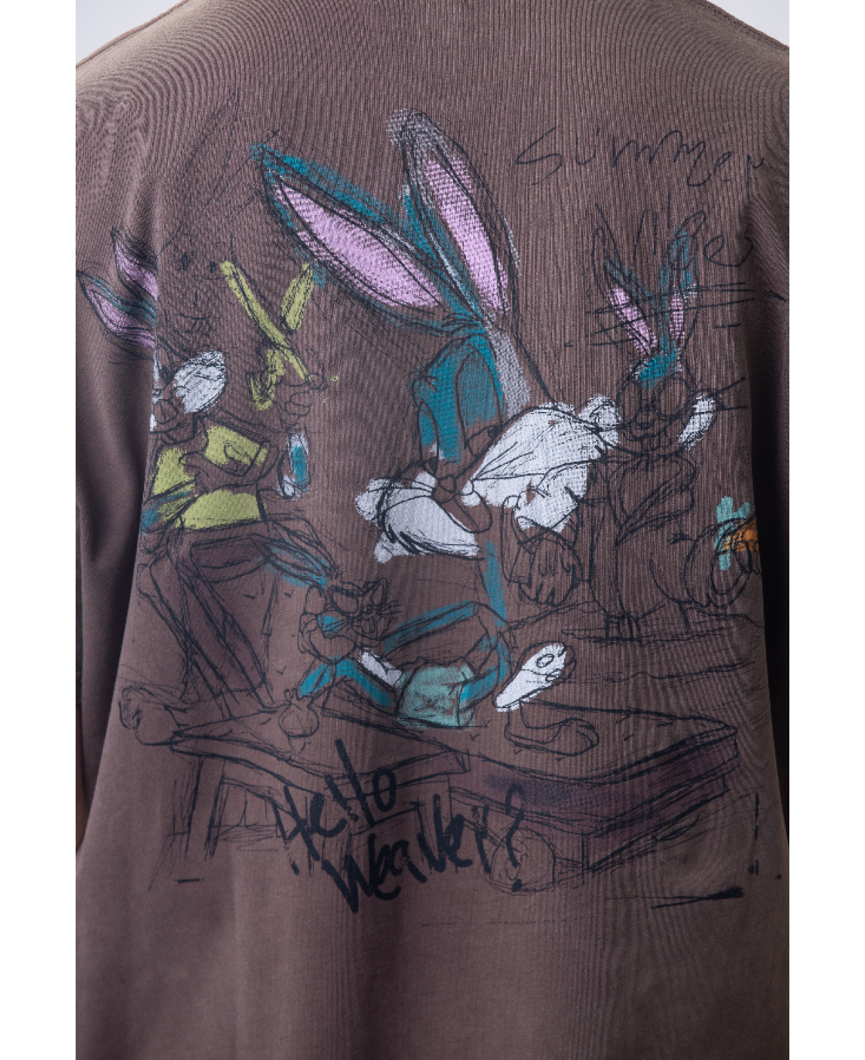Cartoon washed T-shirt - Brown