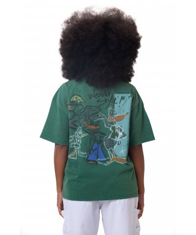 Cartoon washed T-shirt - Green