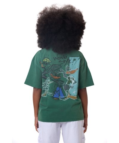 Cartoon washed T-shirt - Green Cartoon washed T-shirt - Green