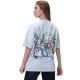 Cartoon washed T-shirt - Baby blue