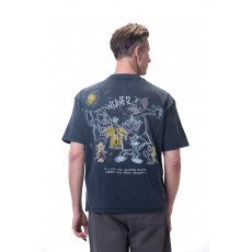 Cartoon washed T-shirt - black