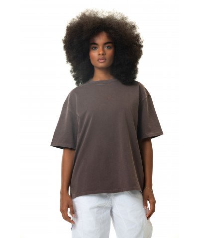 New washed T-shirt-Brawn