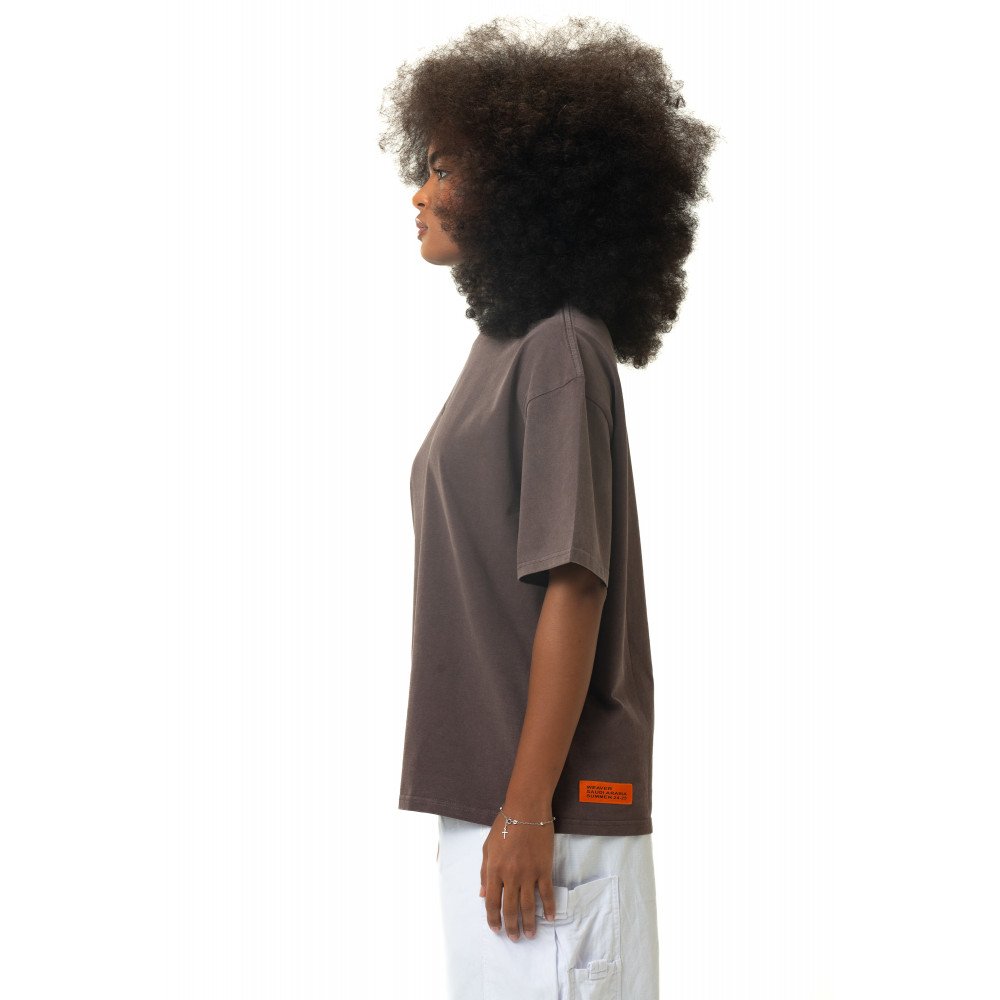 New washed T-shirt-Brawn