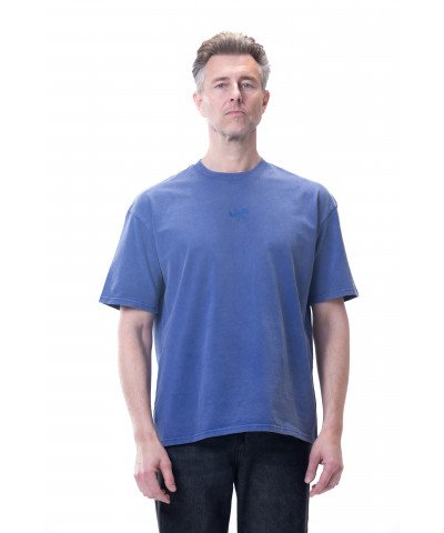 New washed T-shirt-Blue