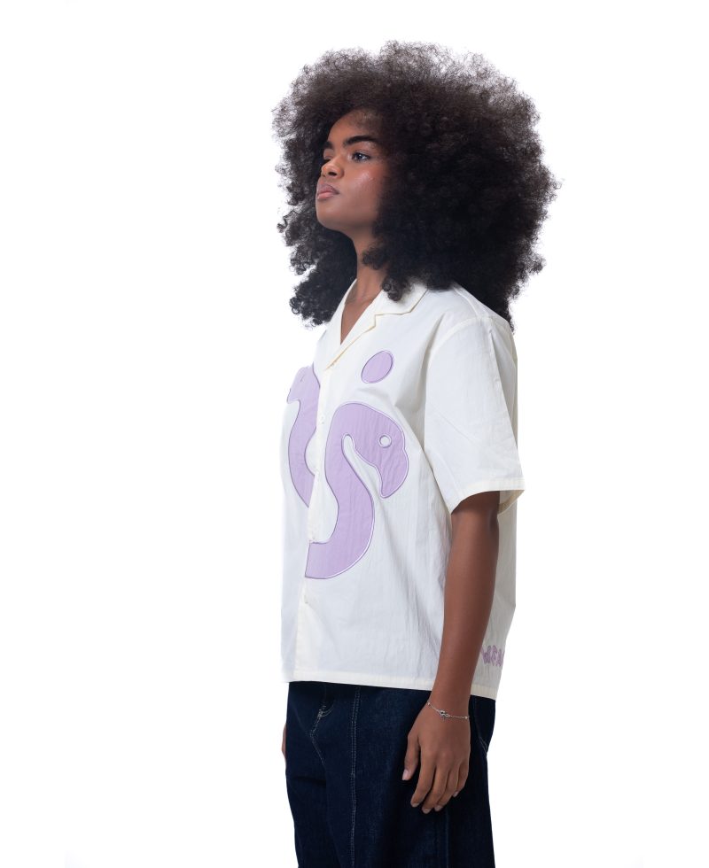 Unisex shirt-Light yellow-purple - Boxy