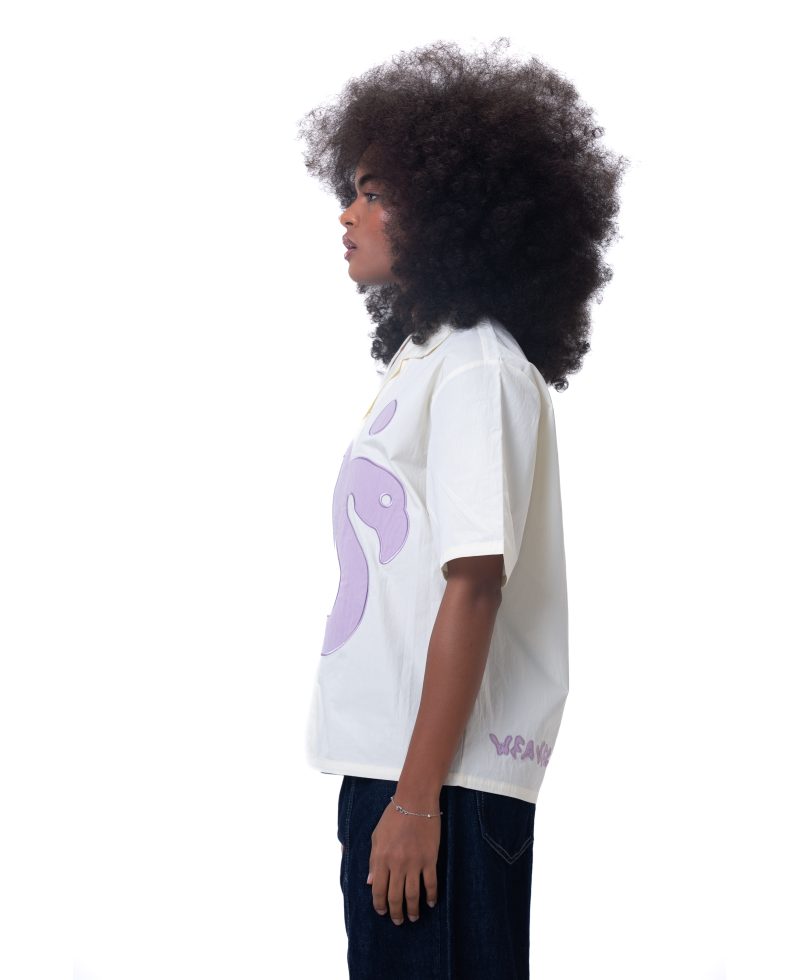 Unisex shirt-Light yellow-purple - Boxy