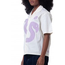 Unisex shirt-Light yellow-purple - Boxy