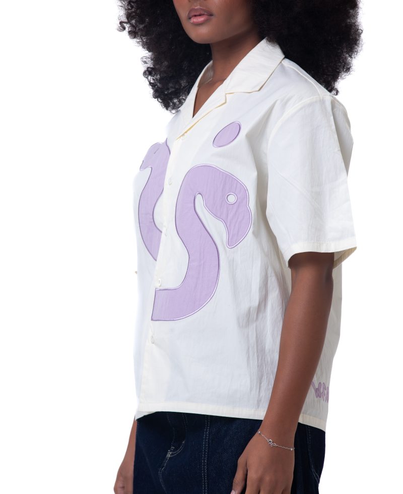 Unisex shirt-Light yellow-purple - Boxy