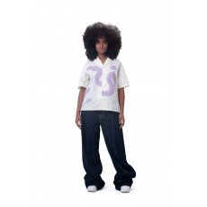 Unisex shirt-Light yellow-purple - Boxy