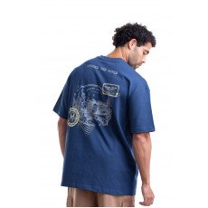 8011 _ Stamps T-shirt Oversize - Navy Blue