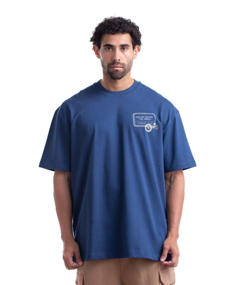 8011 _ Stamps T-shirt Oversize - Navy Blue 8011 _ Stamps T-shirt Oversize - Navy Blue