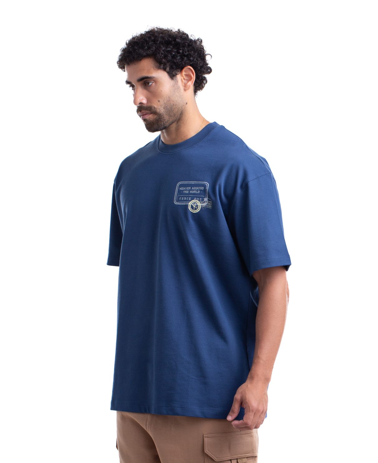 8011 _ Stamps T-shirt Oversize - Navy Blue