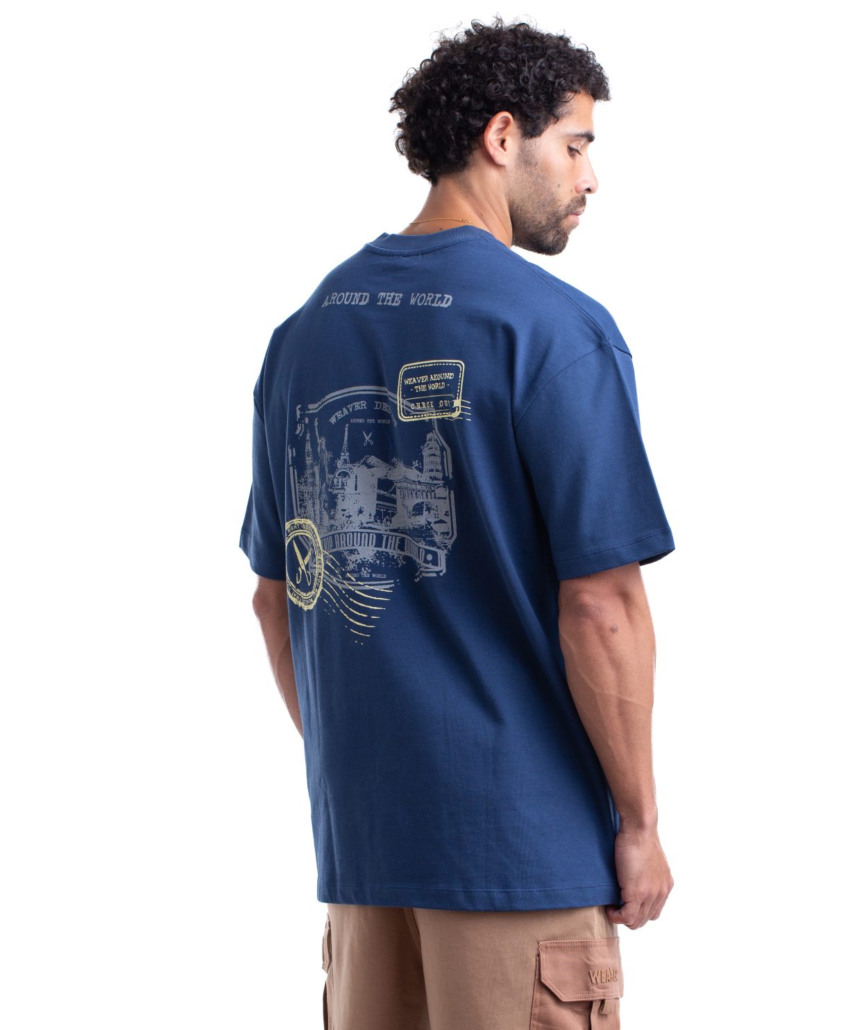 8011 _ Stamps T-shirt Oversize - Navy Blue