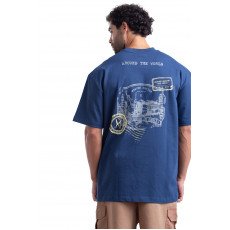 8011 _ Stamps T-shirt Oversize - Navy Blue