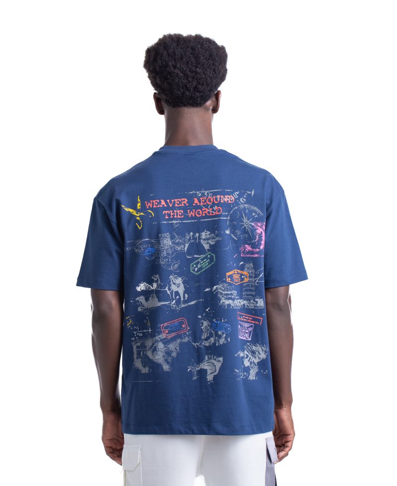 8013_ Stamps T-shirt Oversize - Blue 8013_ Stamps T-shirt Oversize - Blue