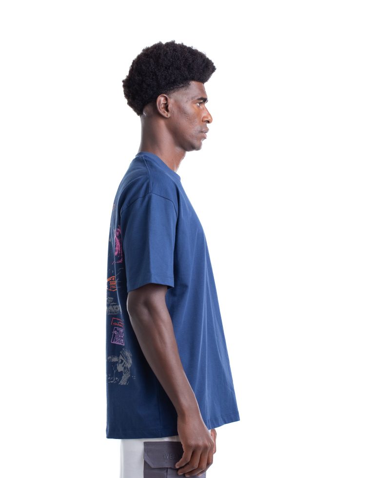 8013_ Stamps T-shirt Oversize - Blue 8013_ Stamps T-shirt Oversize - Blue
