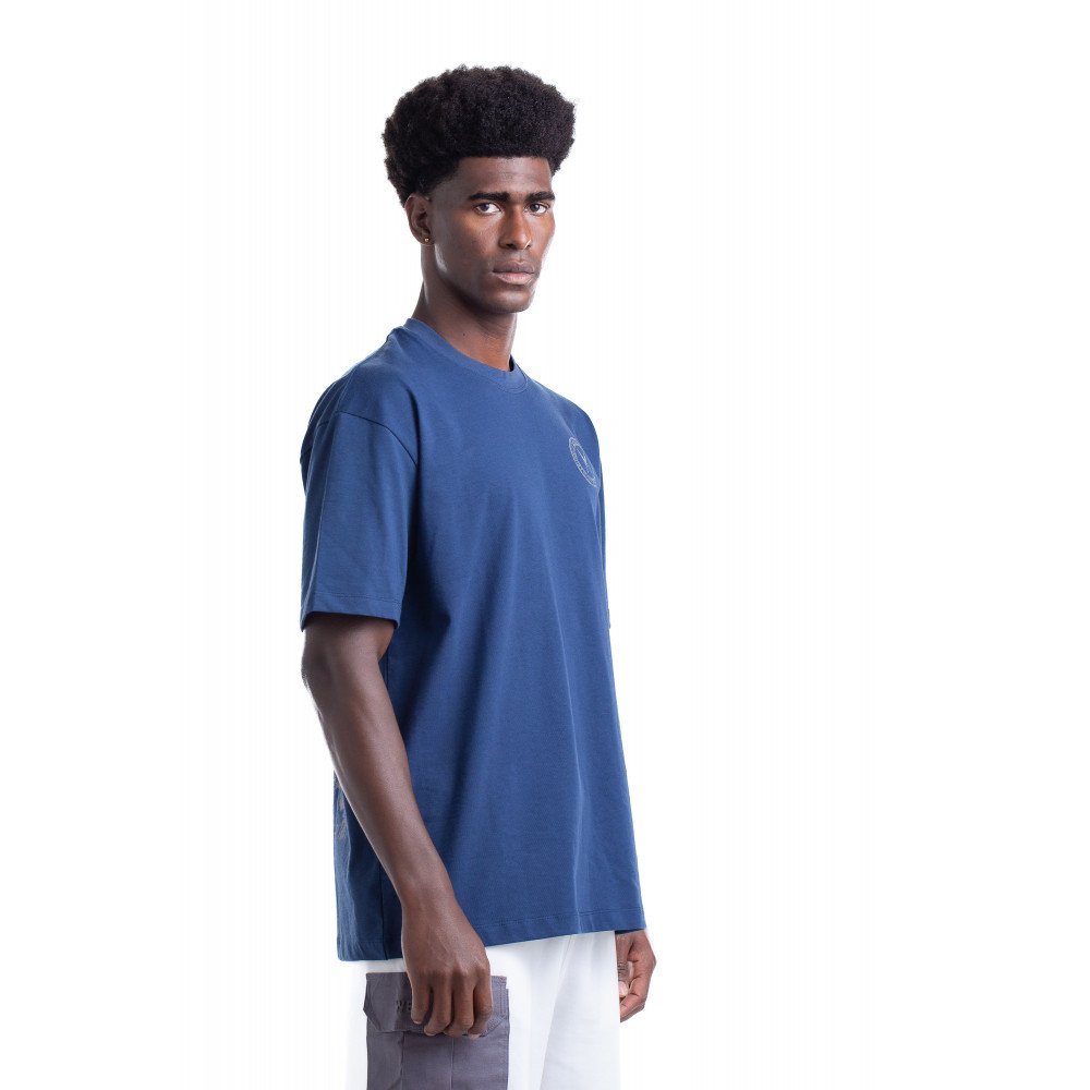 8013_ Stamps T-shirt Oversize - Blue