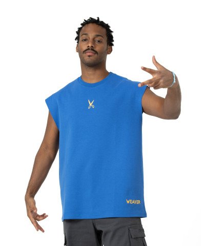 Plain Washed Oversize Short Sleeve - Blue