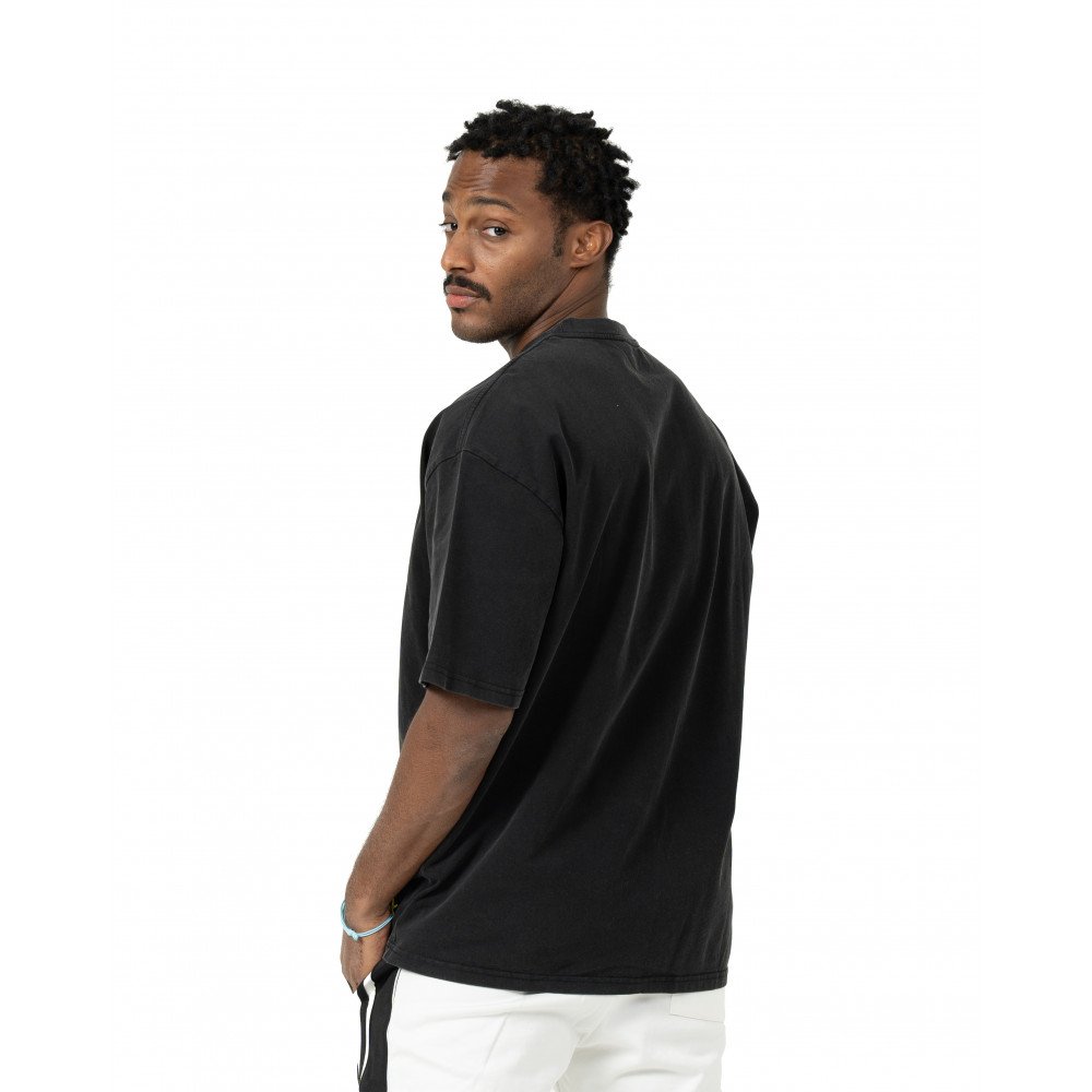 Plain Washed Oversize T-shirt - Black