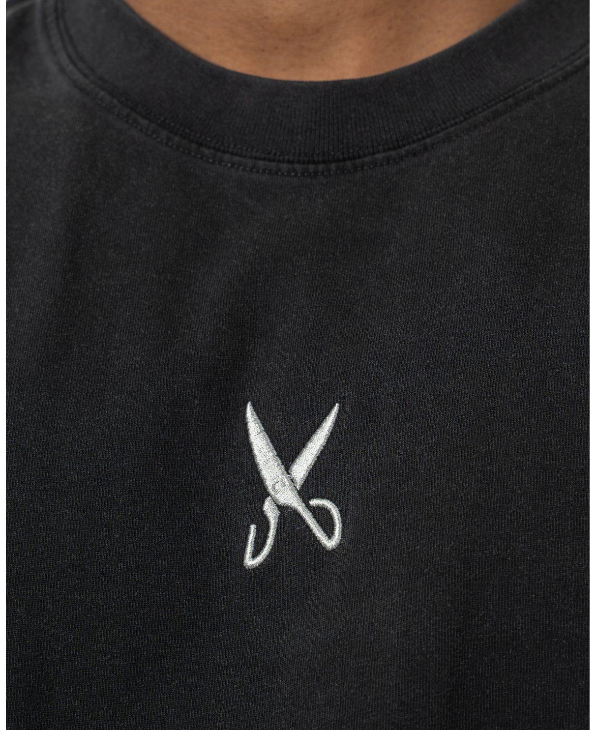 Plain Washed Oversize T-shirt - Black