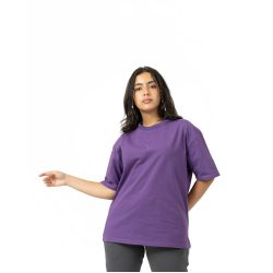 Plain Washed Oversize T-shirt - Purple