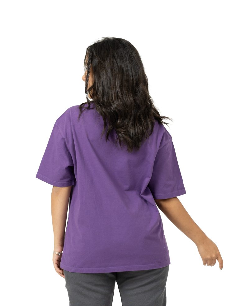Plain Washed Oversize T-shirt - Purple