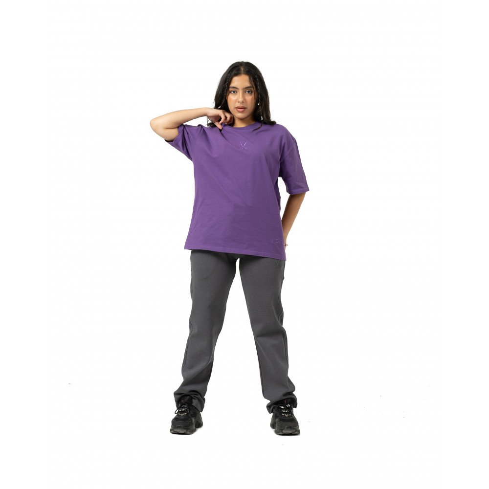Plain Washed Oversize T-shirt - Purple Plain Washed Oversize T-shirt - Purple