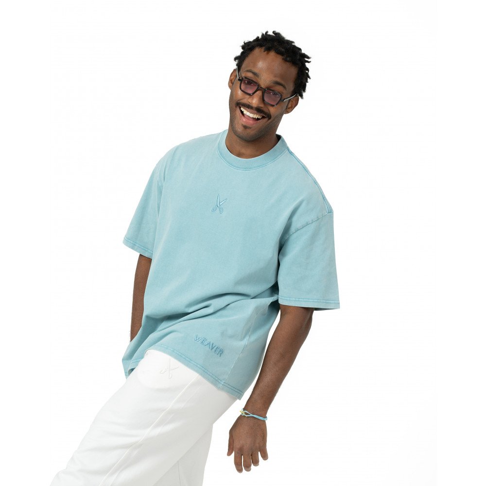Plain Washed Oversize T-shirt -Light Turquoise Plain Washed Oversize T-shirt -Light Turquoise
