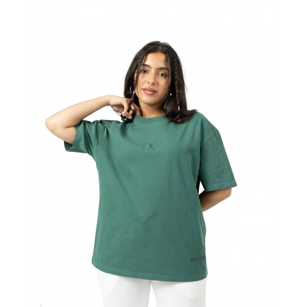 Plain Washed Oversize T-shirt - Green Plain Washed Oversize T-shirt - Green