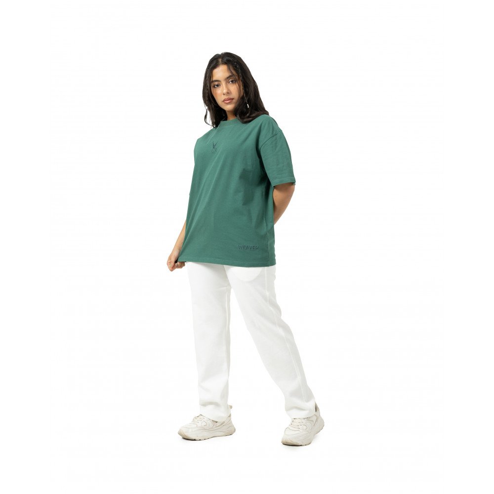 Plain Washed Oversize T-shirt - Green Plain Washed Oversize T-shirt - Green