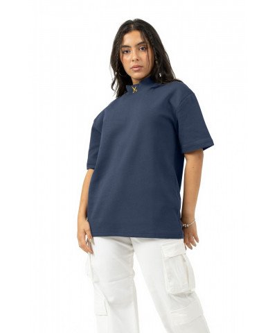 Unisex Turtleneck Oversize - Navy Blue