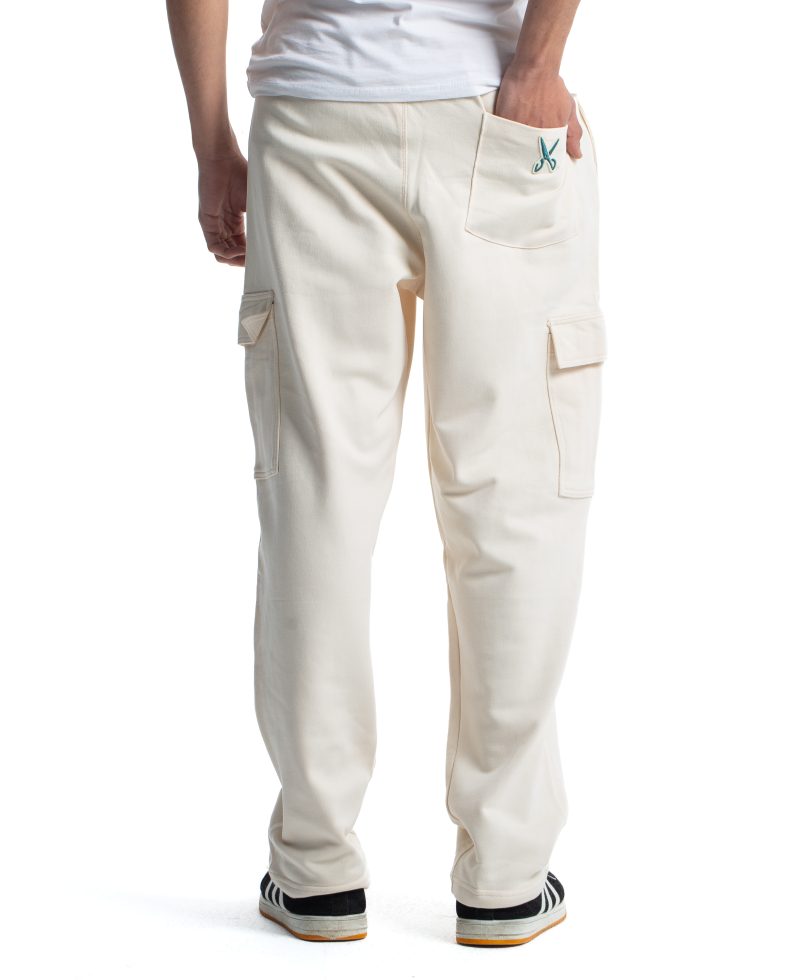 Trousers - Beige / Green