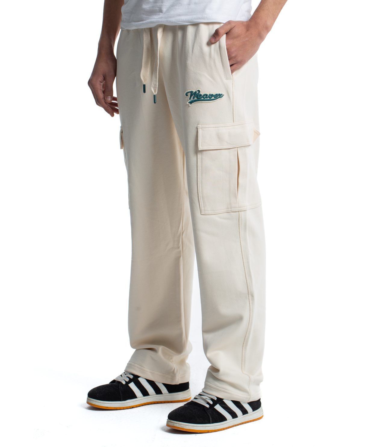 Trousers - Beige / Green