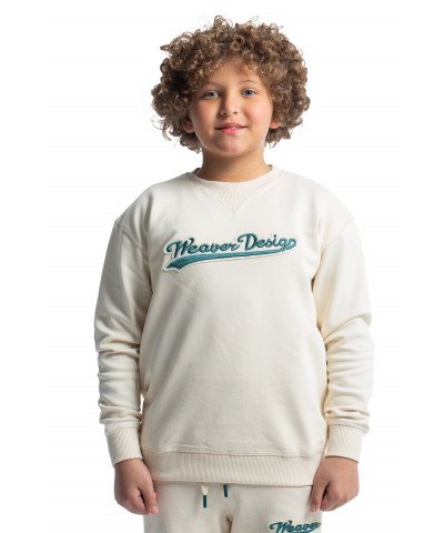 Kids Sweatshirt oversize - Beige / Green