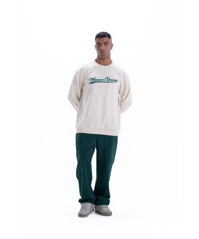 Sweatshirt oversize - Beige / Green Sweatshirt oversize - Beige / Green