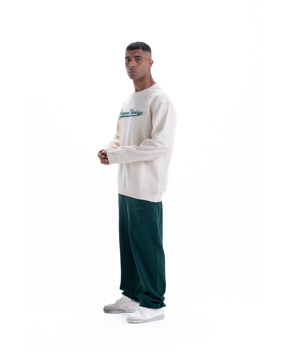Sweatshirt oversize - Beige / Green