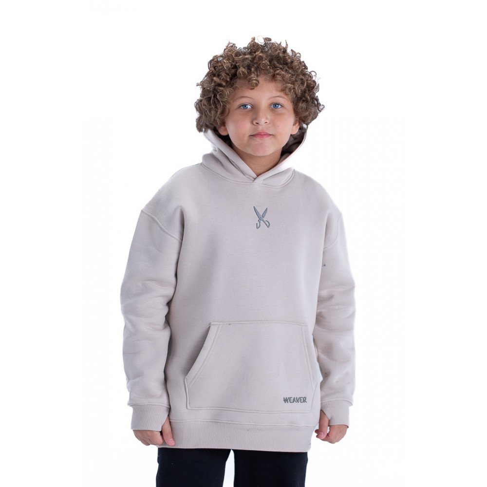 Kids Hoodie Zigzag - Beige