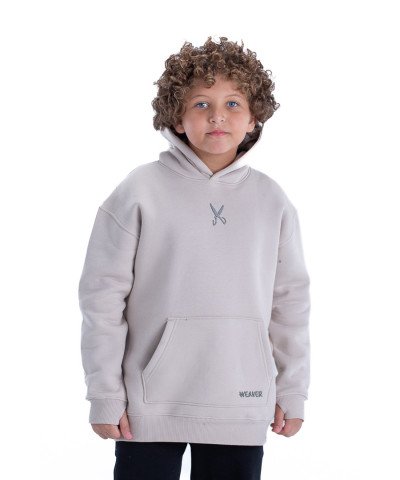 Kids Hoodie Zigzag - Beige