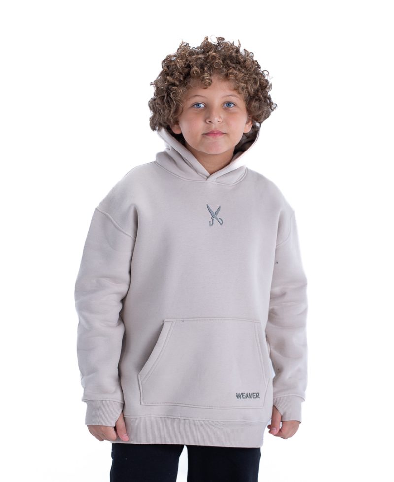 Kids Hoodie Zigzag - Beige