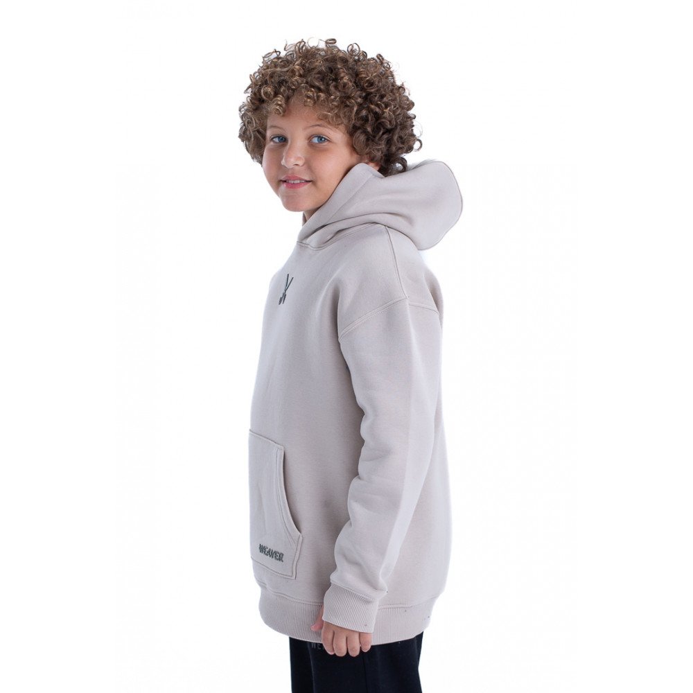 Kids Hoodie Zigzag - Beige