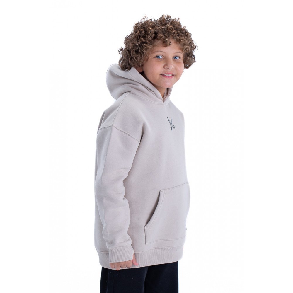 Kids Hoodie Zigzag - Beige