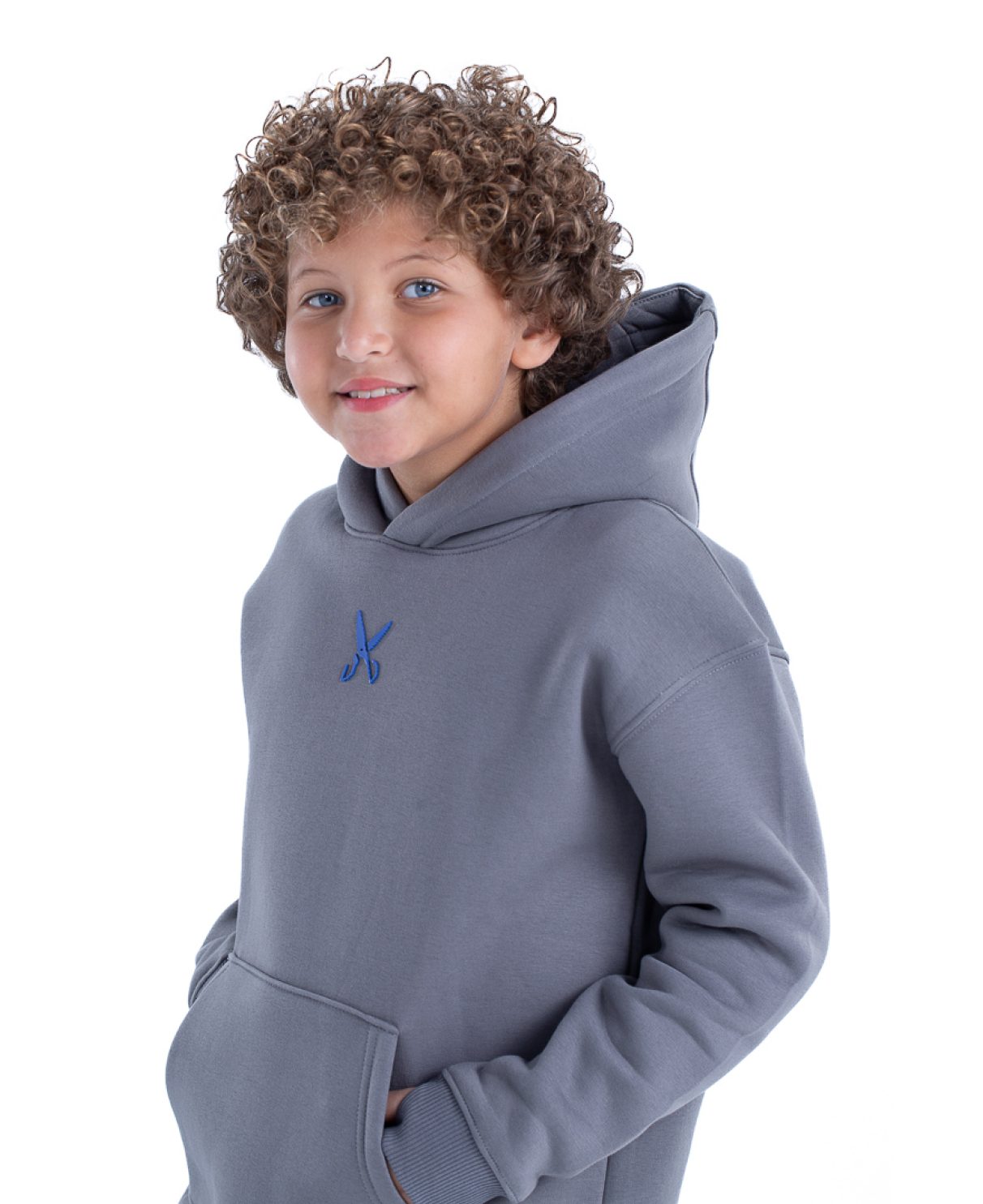 Kids Hoodie Zigzag - Gray