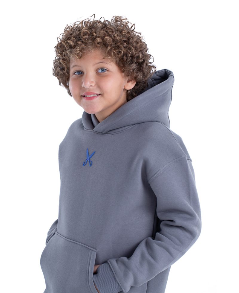Kids Hoodie Zigzag - Gray