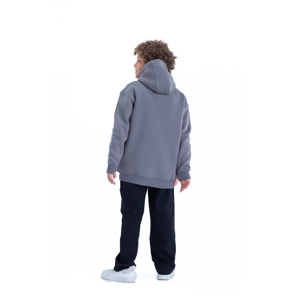 Kids Hoodie Zigzag - Gray