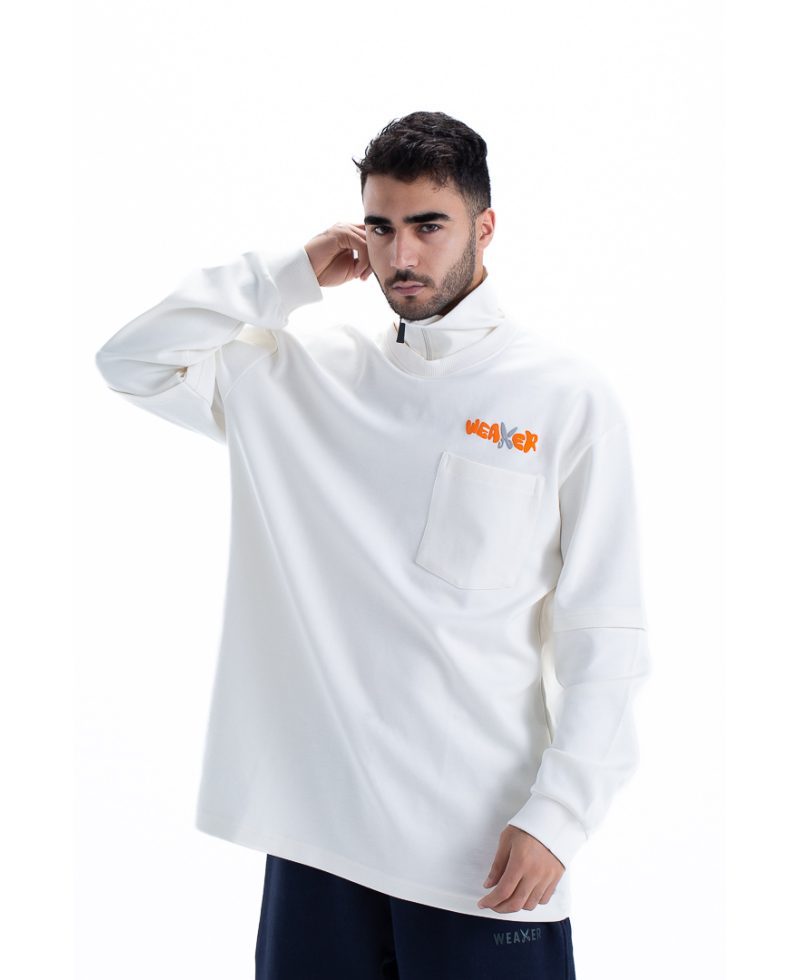 weaver sweatshirt oversize - white