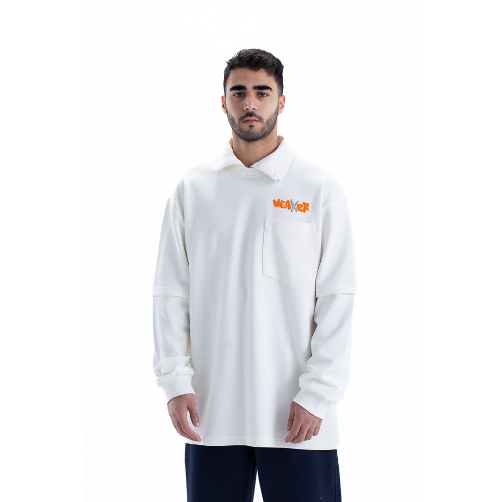 weaver sweatshirt oversize - white