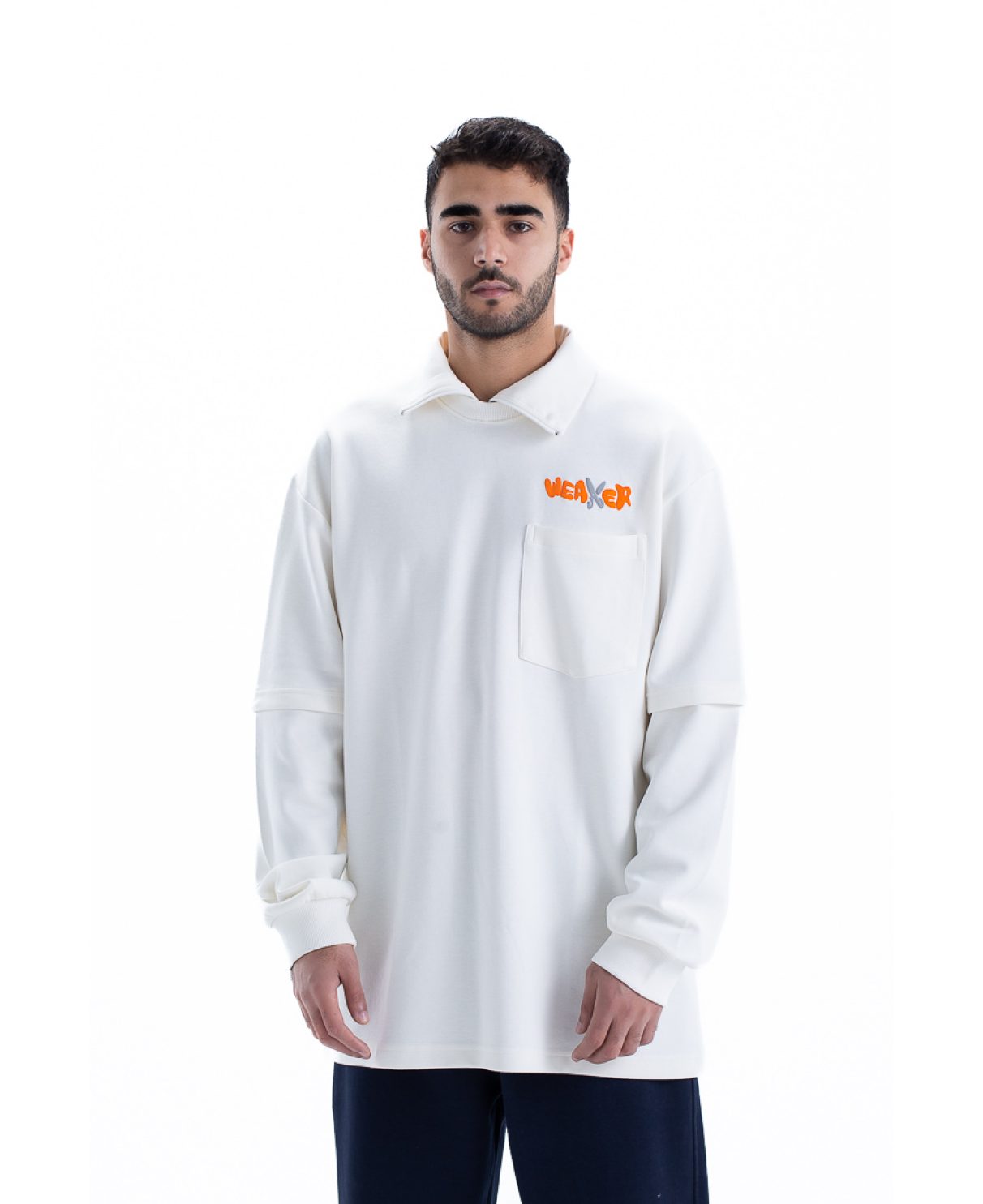 weaver sweatshirt oversize - white