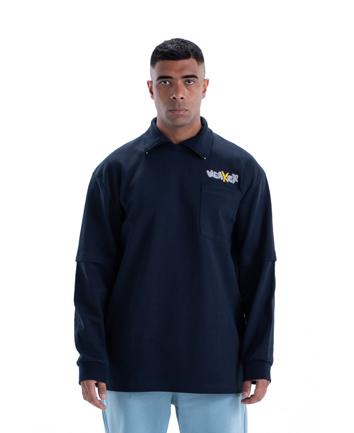 weaver sweatshirt oversize - navy blue