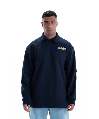 weaver sweatshirt oversize - navy blue